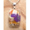 Pendentif Turquoise pourpre Spiny Oyster rectangulaire Bijoux en Turquoise Spiny Oyster LAM30