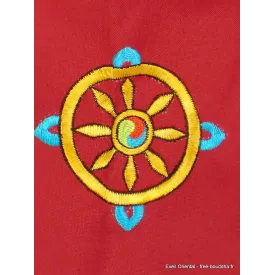 Sac de moine bouddhiste rouge Roue du Dharma - Sacs tibétains et indiens