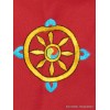 Sac de moine bouddhiste rouge Roue du Dharma Sacs tibétains et indiens sac MO10