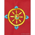 Sac de moine bouddhiste rouge Roue du Dharma Sacs tibétains et indiens sac MO10