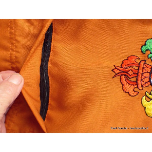 Sac de moine bouddhiste safran Roue du Dharma Sacs tibétains et indiens sac MO12