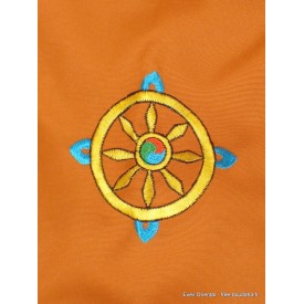 Sac de moine bouddhiste safran Roue du Dharma Sacs tibétains et indiens sac MO12