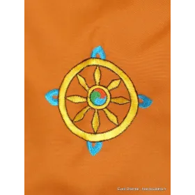 Sac de moine bouddhiste safran Roue du Dharma - Sacs tibétains et indiens