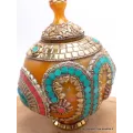 Grosse Boîte à bijoux tibétaine en Ambre Onyx - Artisanat tibétain bouddhiste