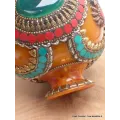 Grosse Boîte à bijoux tibétaine en Ambre Onyx - Artisanat tibétain bouddhiste