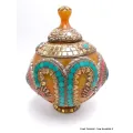 Grosse Boîte à bijoux tibétaine en Ambre Onyx - Artisanat tibétain bouddhiste