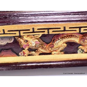 Gros porte-encens tibétain en bois Dragons - Porte-encens tibétains