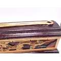 Gros porte-encens tibétain en bois Mantra de Chenrezi - Porte-encens tibétains