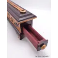 Gros porte-encens tibétain en bois Mantra de Chenrezi - Porte-encens tibétains