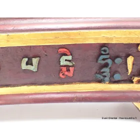 Gros porte-encens tibétain en bois Mantra de Chenrezi - Porte-encens tibétains