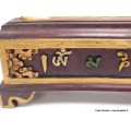 Gros porte-encens tibétain en bois Mantra de Chenrezi Brûleurs et porte-encens PEBD3