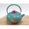 Théière bouddhiste cuivre turquoise Yeux de Bouddha Artisanat tibétain bouddhiste TH2