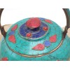 Théière bouddhiste cuivre turquoise Yeux de Bouddha Artisanat tibétain bouddhiste TH2
