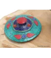 Théière bouddhiste cuivre turquoise Yeux de Bouddha - Artisanat tibétain bouddhiste