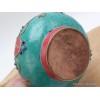 Théière bouddhiste cuivre turquoise Yeux de Bouddha Artisanat tibétain bouddhiste TH2