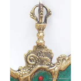 Kartika tibétain (drigug) laiton serti de pierres - Kartika Tibétain Bouddhiste