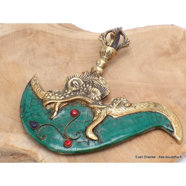 Kartika tibétain (drigug) laiton serti de pierres Kartika Tibétain Bouddhiste KD4
