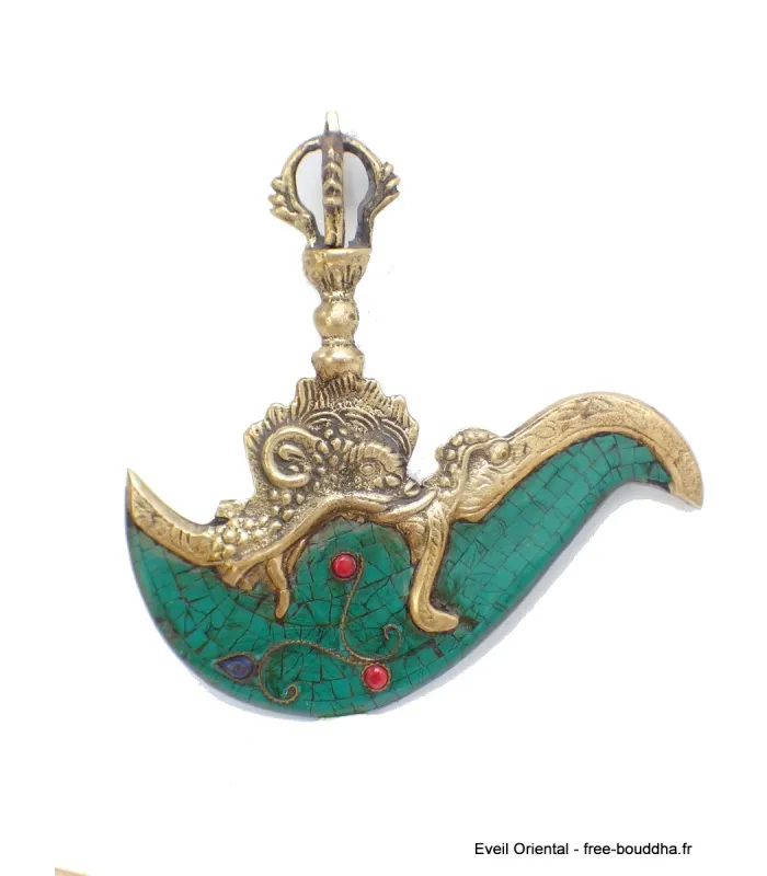 Kartika tibétain (drigug) laiton serti de pierres - Kartika Tibétain Bouddhiste