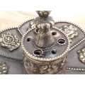 Porte-encens tibétain double Lotus en cuivre vieilli - Porte-encens tibétains