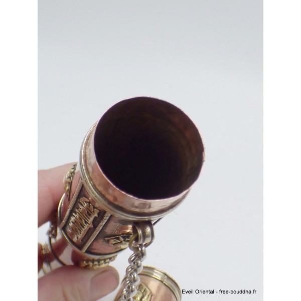 Porte encens tibétain cylindrique orné du Bouddha Brûleurs et porte-encens PEC1