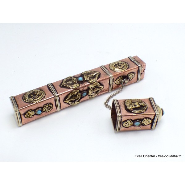 Porte encens tibétain cylindrique carré Dordjé Encens tibétains, accessoires PEC2