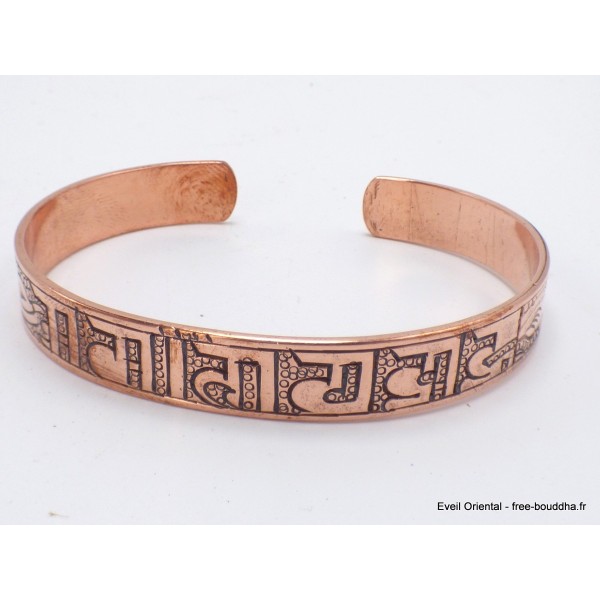 Véritable Bracelet tibétain en cuivre Mantra de Chenrezi Bracelets tibétains bouddhistes ref25