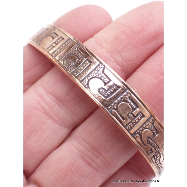 Véritable Bracelet tibétain en cuivre Mantra de Chenrezi Bracelets tibétains bouddhistes ref25