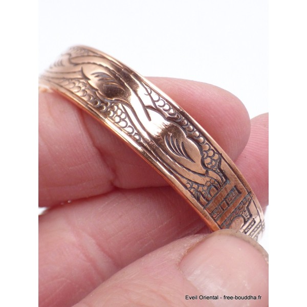 Véritable Bracelet tibétain en cuivre Mantra de Chenrezi Bracelets tibétains bouddhistes ref25