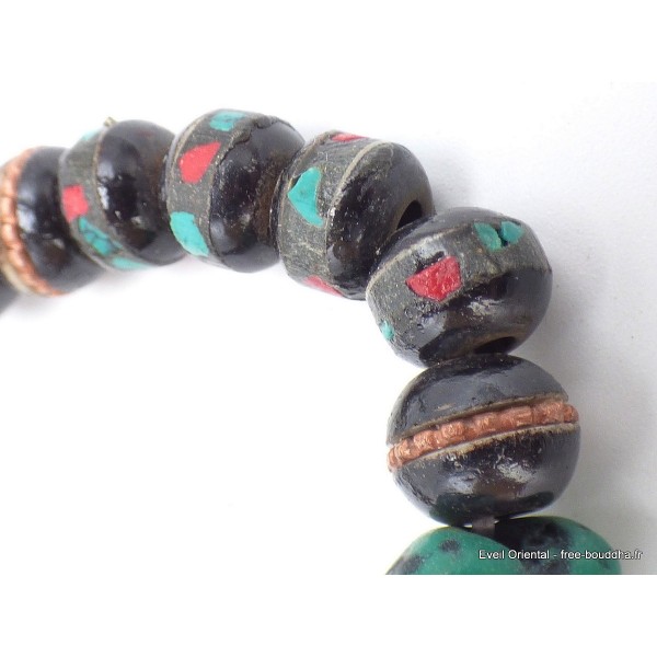 Authentique bracelet tibétain en os de buffle Bracelets tibétains bouddhistes ref26