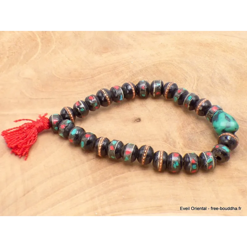 Authentique bracelet tibétain en os de buffle - Bracelets tibétains bouddhistes