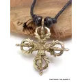 Collier tibétain double Dordjé tibétain en laiton - Colliers tibétains et népalais