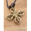 Collier tibétain double Dordjé tibétain en laiton Colliers tibétains et népalais ref27