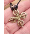 Collier tibétain double Dordjé tibétain en laiton - Colliers tibétains et népalais