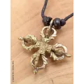 Collier tibétain double Dordjé tibétain en laiton - Colliers tibétains et népalais
