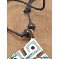 Collier tibétain pendentif Noeud sans fin turquoise - Colliers tibétains et népalais