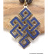 Collier tibétain pendentif Noeud sans fin bleu lapis Bijoux tibetains bouddhistes ref 3701