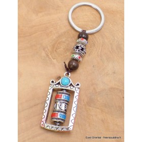 Porte-clé tibétain amulette Moulin à prières Amulette tibétaine, porte-clé BNP6