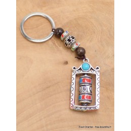 Porte-clé tibétain amulette Moulin à prières Amulette tibétaine, porte-clé BNP6