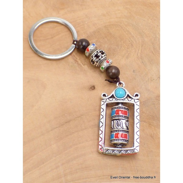 Porte-clé tibétain amulette Moulin à prières Amulette tibétaine, porte-clé BNP6