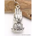 Porte-clé tibétain amulette mains jointes - Amulette bouddhiste, porte-clé