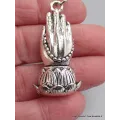Porte-clé tibétain amulette mains jointes - Amulette bouddhiste, porte-clé