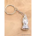 Porte-clé tibétain amulette mains jointes - Amulette bouddhiste, porte-clé