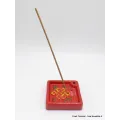 Porte encens tibétain Noeud infini terre cuite - Porte-encens tibétains