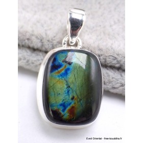 Pendentif Labradorite Spectrolite verte et bleue Bijoux en Labradorite Spectrolite PU69.8