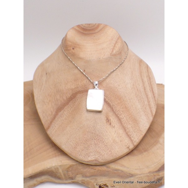 Pendentif en Nacre sur roche-mère Pendentifs pierres naturelles LAM46