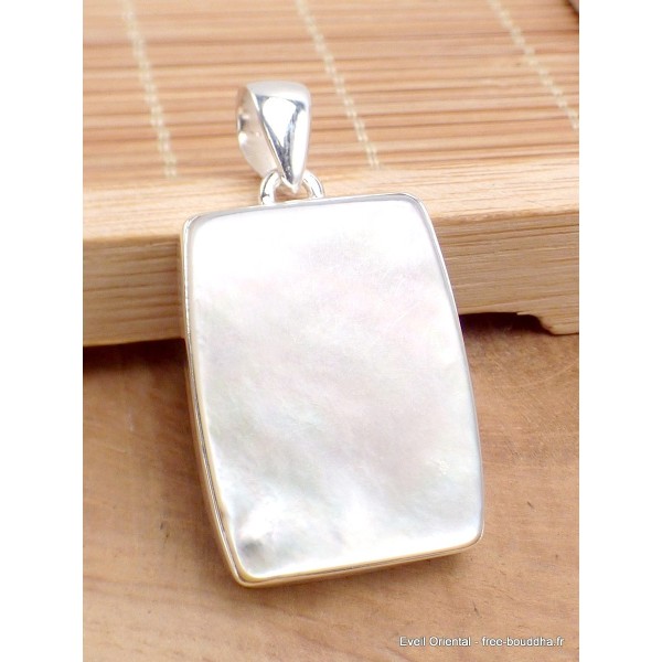 Pendentif en Nacre sur roche-mère Pendentifs pierres naturelles LAM46