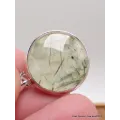 Pendentif Quartz Rutile noir sur Préhnite - Bijoux en Préhnite