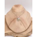 Pendentif Quartz Rutile noir sur Préhnite - Bijoux en Préhnite