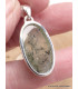 Pendentif Quartz Rutile noir sur Préhnite oval Bijoux en Préhnite LAM49.1