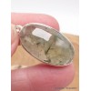 Pendentif Quartz Rutile noir sur Préhnite oval Bijoux en Préhnite LAM49.1